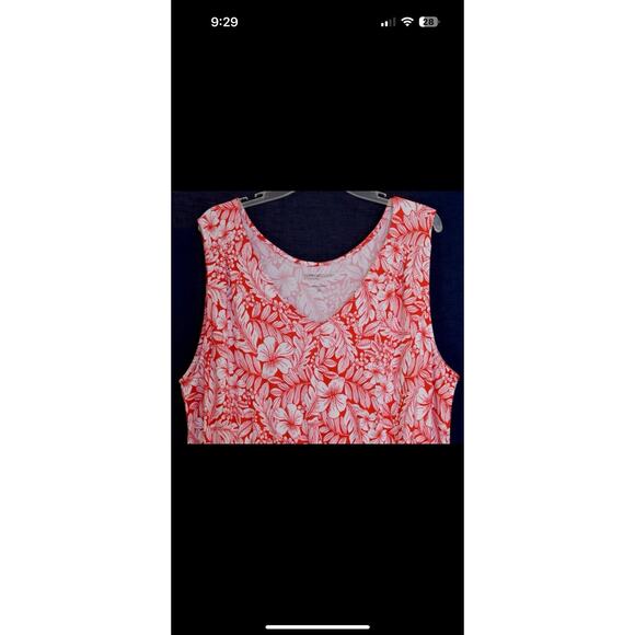 Comfort Code By Cuddl Duds Womens 2x Red And White Tropical Jumpsuit Romper EUC - Picture 2 of 5